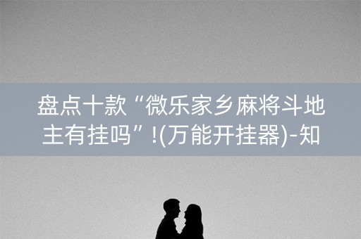 盘点十款“微乐家乡麻将斗地主有挂吗”!(万能开挂器)-知乎