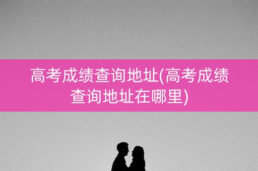 高考成绩查询地址(高考成绩查询地址在哪里)