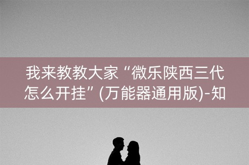 我来教教大家“微乐陕西三代怎么开挂”(万能器通用版)-知乎