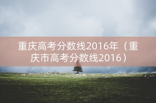 重庆高考分数线2016年（重庆市高考分数线2016）