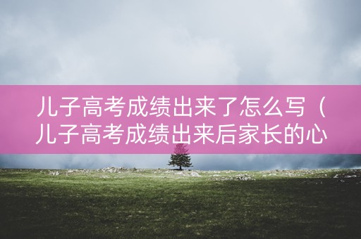 儿子高考成绩出来了怎么写（儿子高考成绩出来后家长的心情）