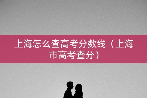 上海怎么查高考分数线（上海市高考查分）