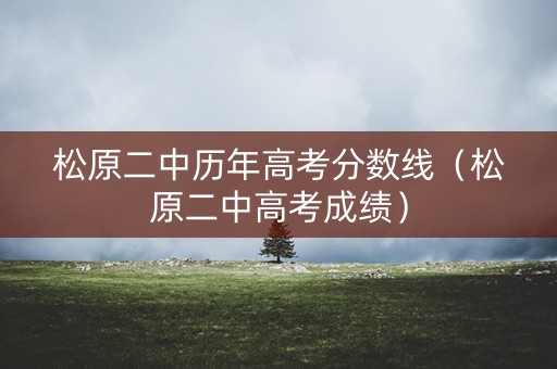 松原二中历年高考分数线（松原二中高考成绩）