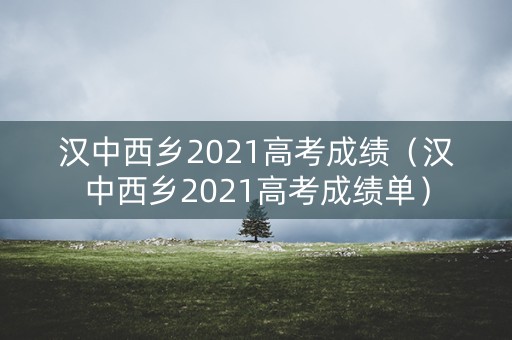 汉中西乡2021高考成绩（汉中西乡2021高考成绩单）