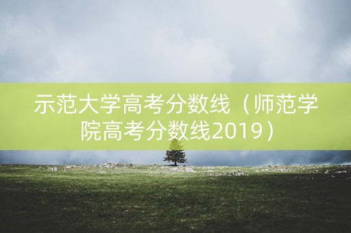 示范大学高考分数线（师范学院高考分数线2019）