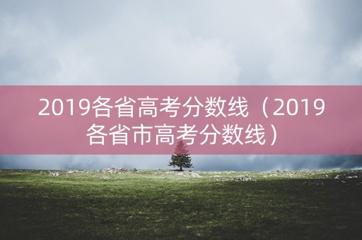 2019各省高考分数线（2019各省市高考分数线）