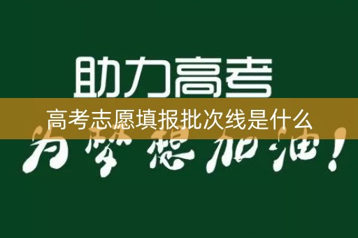 高考志愿填报批次线是什么
