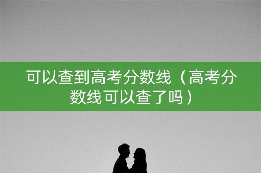 可以查到高考分数线（高考分数线可以查了吗）