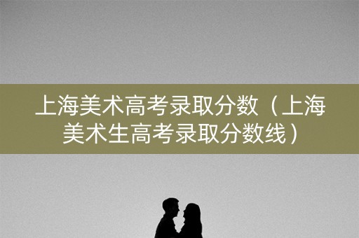 上海美术高考录取分数（上海美术生高考录取分数线）