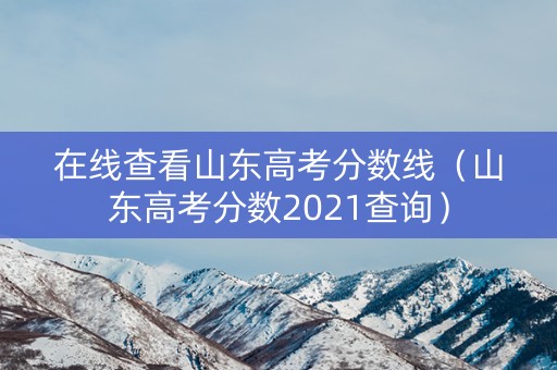 在线查看山东高考分数线（山东高考分数2021查询）