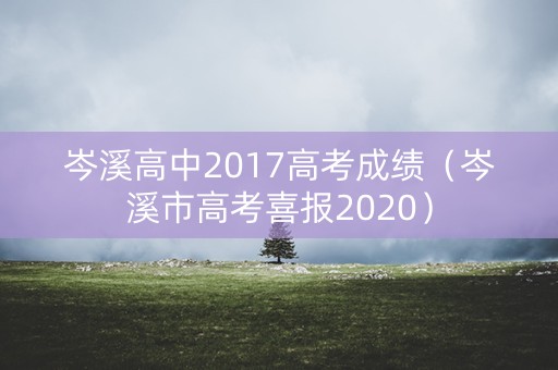 岑溪高中2017高考成绩（岑溪市高考喜报2020）
