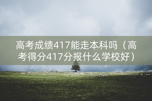 高考成绩417能走本科吗（高考得分417分报什么学校好）