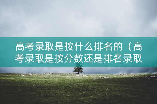 高考录取是按什么排名的（高考录取是按分数还是排名录取）