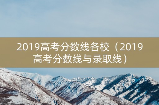 2019高考分数线各校（2019高考分数线与录取线）