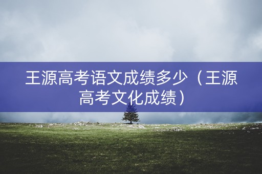 王源高考语文成绩多少（王源高考文化成绩）