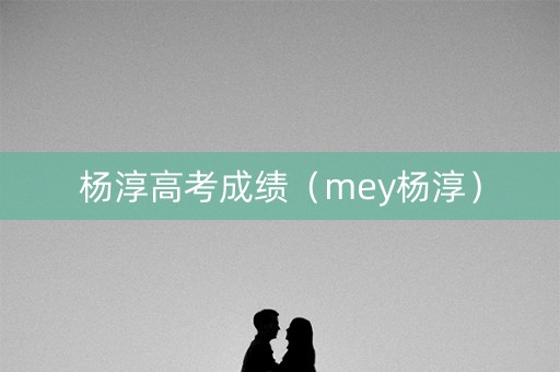 杨淳高考成绩（mey杨淳）