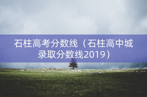 石柱高考分数线（石柱高中城录取分数线2019）