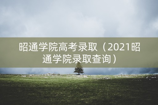 昭通学院高考录取（2021昭通学院录取查询）