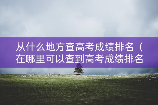 从什么地方查高考成绩排名（在哪里可以查到高考成绩排名）