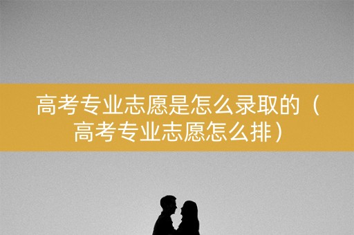 高考专业志愿是怎么录取的（高考专业志愿怎么排）