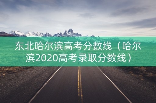 东北哈尔滨高考分数线（哈尔滨2020高考录取分数线）