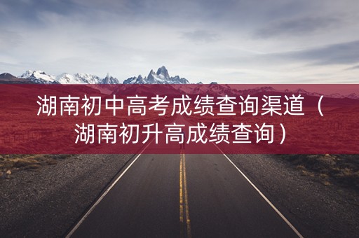 湖南初中高考成绩查询渠道（湖南初升高成绩查询）