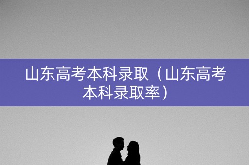 山东高考本科录取（山东高考本科录取率）