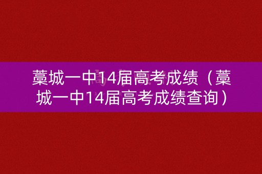 藁城一中14届高考成绩（藁城一中14届高考成绩查询）