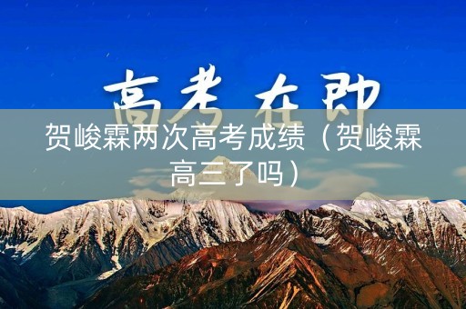 贺峻霖两次高考成绩（贺峻霖高三了吗）