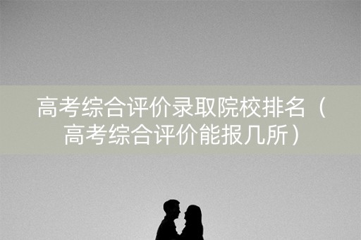 高考综合评价录取院校排名（高考综合评价能报几所）