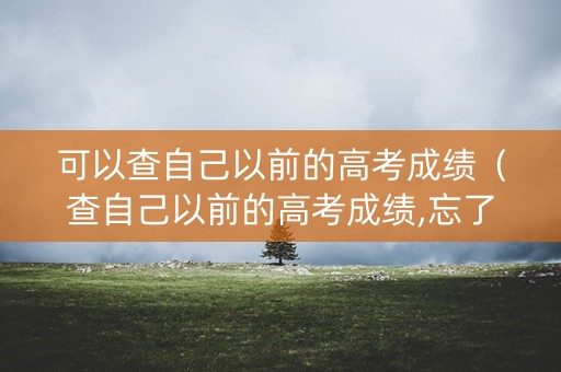 可以查自己以前的高考成绩（查自己以前的高考成绩,忘了报告单怎么办）