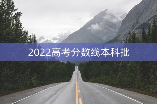 2022高考分数线本科批