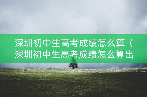 深圳初中生高考成绩怎么算（深圳初中生高考成绩怎么算出来的）