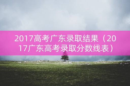 2017高考广东录取结果（2017广东高考录取分数线表）