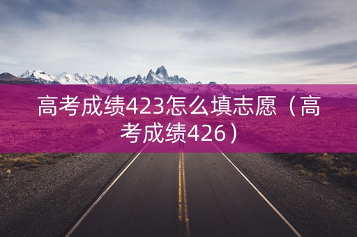 高考成绩423怎么填志愿（高考成绩426）