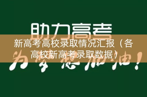 新高考高校录取情况汇报（各高校新高考录取数据）
