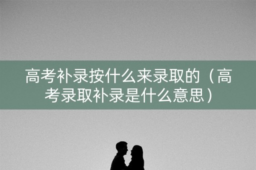 高考补录按什么来录取的（高考录取补录是什么意思）