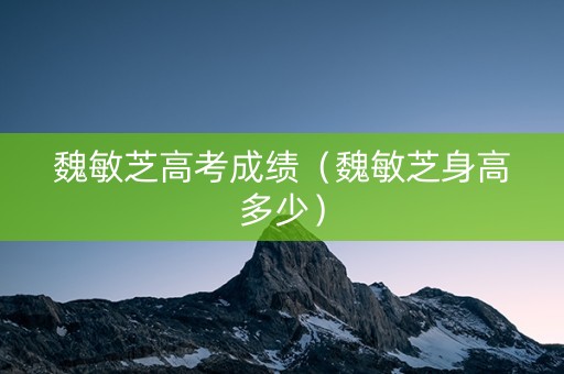 魏敏芝高考成绩（魏敏芝身高多少）