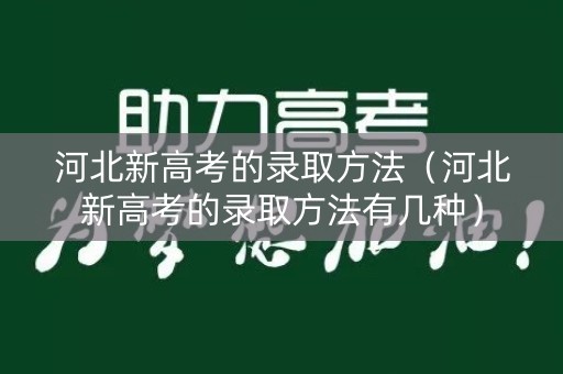 河北新高考的录取方法（河北新高考的录取方法有几种）
