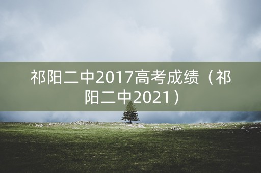 祁阳二中2017高考成绩（祁阳二中2021）