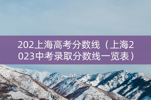 202上海高考分数线（上海2023中考录取分数线一览表）