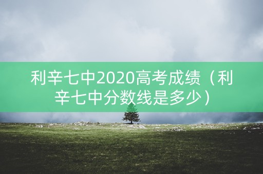 利辛七中2020高考成绩（利辛七中分数线是多少）