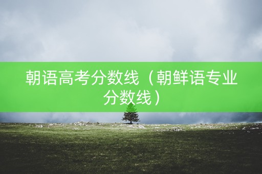 朝语高考分数线（朝鲜语专业分数线）
