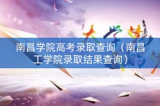 南昌学院高考录取查询（南昌工学院录取结果查询）