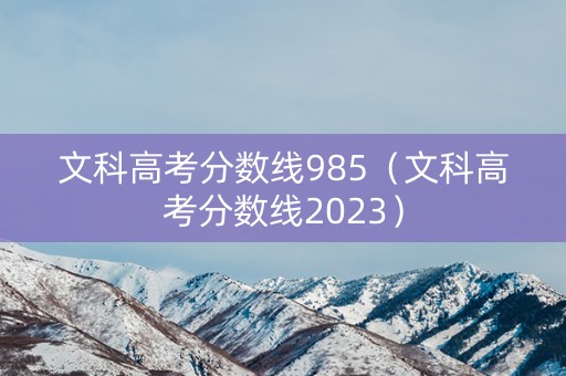 文科高考分数线985（文科高考分数线2023）