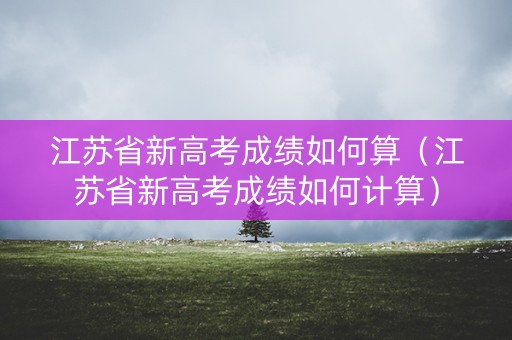 江苏省新高考成绩如何算（江苏省新高考成绩如何计算）
