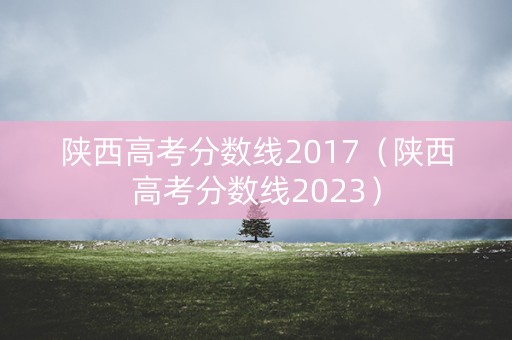 陕西高考分数线2017（陕西高考分数线2023）