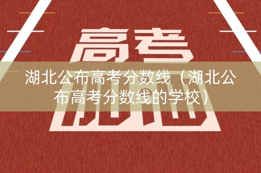 湖北公布高考分数线（湖北公布高考分数线的学校）