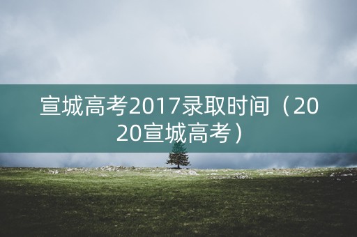 宣城高考2017录取时间（2020宣城高考）
