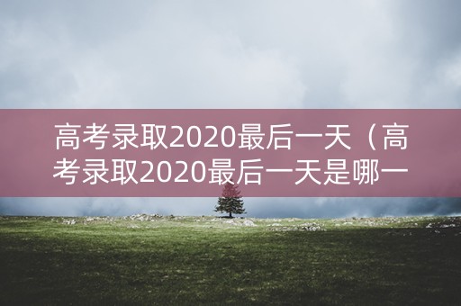 高考录取2020最后一天（高考录取2020最后一天是哪一天）